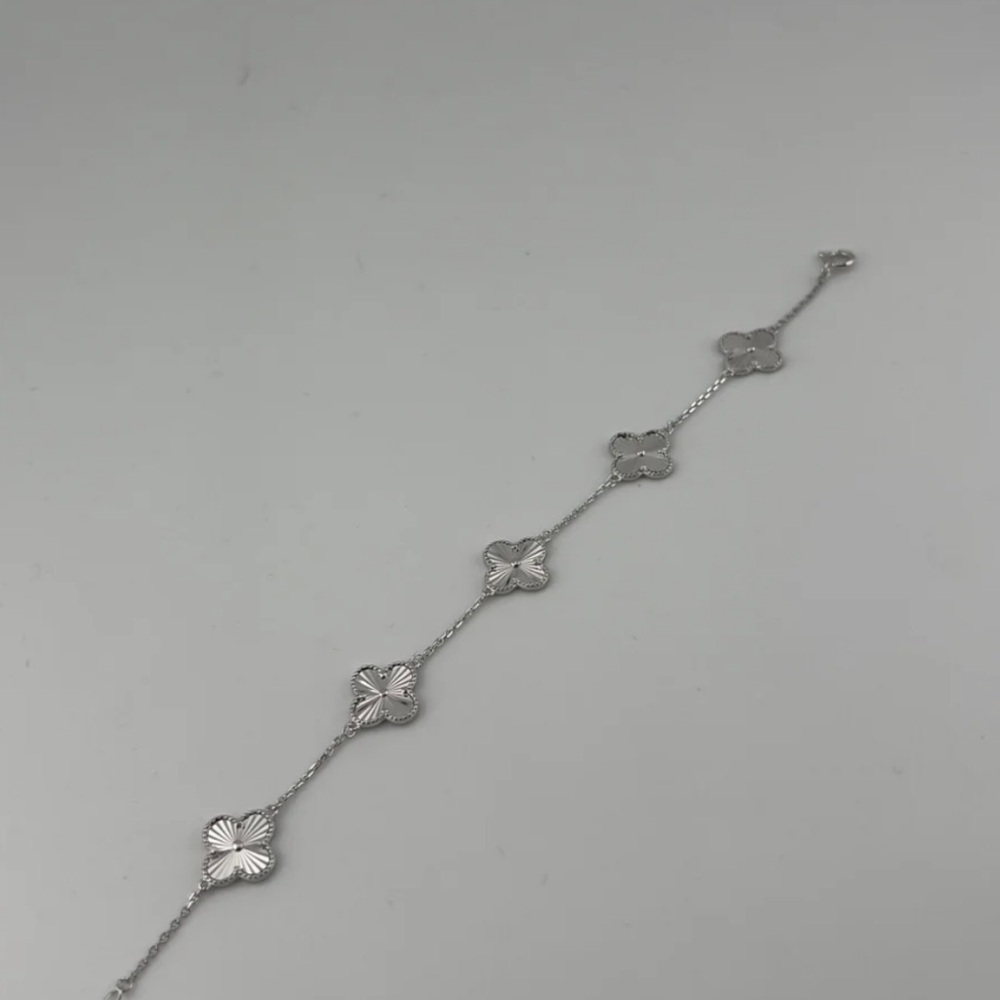 Silver 5 Clover Bracelet